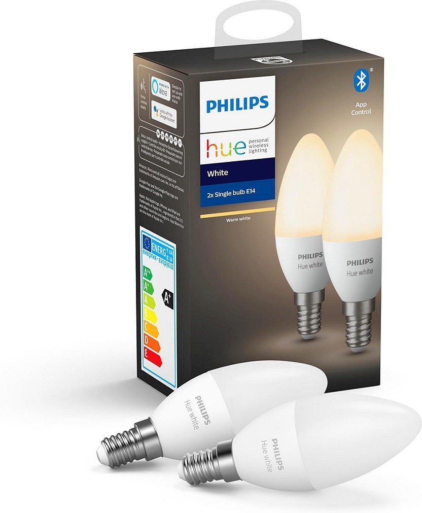 2-pk E14 Philips Hue kronpærer