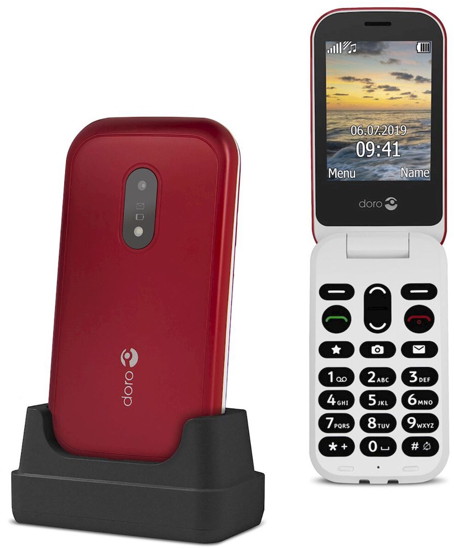 Doro 6041 Red/White - Brukervennlig seniortilpasset mobiltelefon